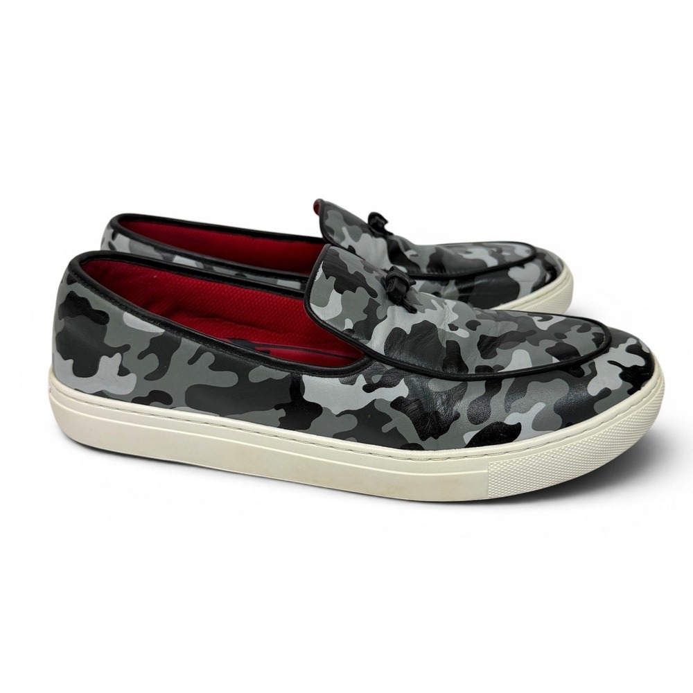 G/FORE Golf Shoes Mens 11 Grey Belgian Loafer Camo Spikeless Skull Crossbones